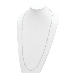 Sophia Jewelers Sterling Silver CZ Necklace with Rhodium Polished Finish