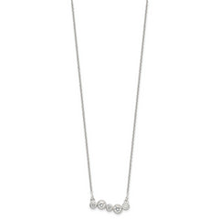 Sophia Jewelers Sterling Silver CZ Bar Necklace Elegant 5-Bezel Set Design - 16