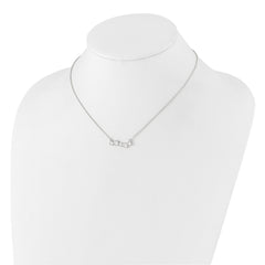 Sophia Jewelers Sterling Silver CZ Bar Necklace Elegant 5-Bezel Set Design - 16