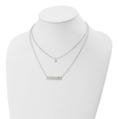 Sophia Jewelers Sterling Silver Layered Necklace with Enameled Moon Charm