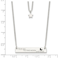 Sophia Jewelers Sterling Silver Layered Necklace with Enameled Moon Charm