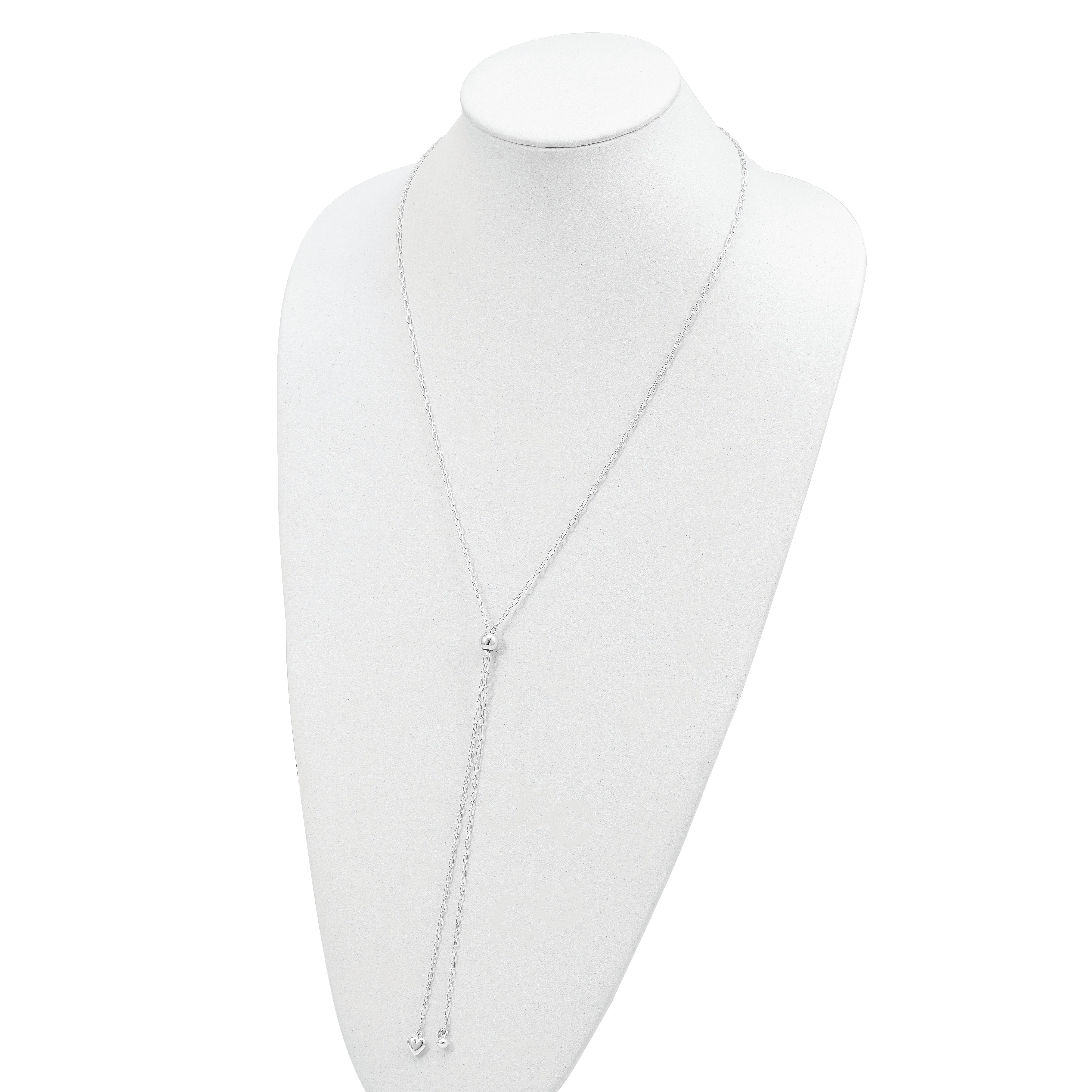 Sterling Silver 925 Heart Necklace with Adjustable 36 Cable Chain