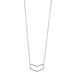 Sophia Jewelers Sterling Silver Rhodium-Plated Fancy Necklace with Clear CZ