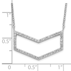 Sophia Jewelers Sterling Silver Rhodium-Plated Fancy Necklace with Clear CZ