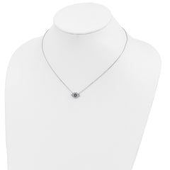 Sophia Jewelers Sterling Silver Rhodium-Plated Eye Necklace with CZ Elegance