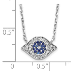 Sophia Jewelers Sterling Silver Rhodium-Plated Eye Necklace with CZ Elegance