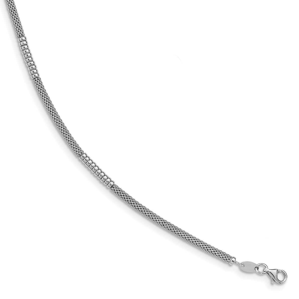 Sterling Silver 3mm Corona Chain & Beads Bracelet