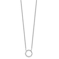 Sterling Silver Polished Octagon Necklace