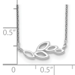 Sterling Silver Polished Leaves Necklace