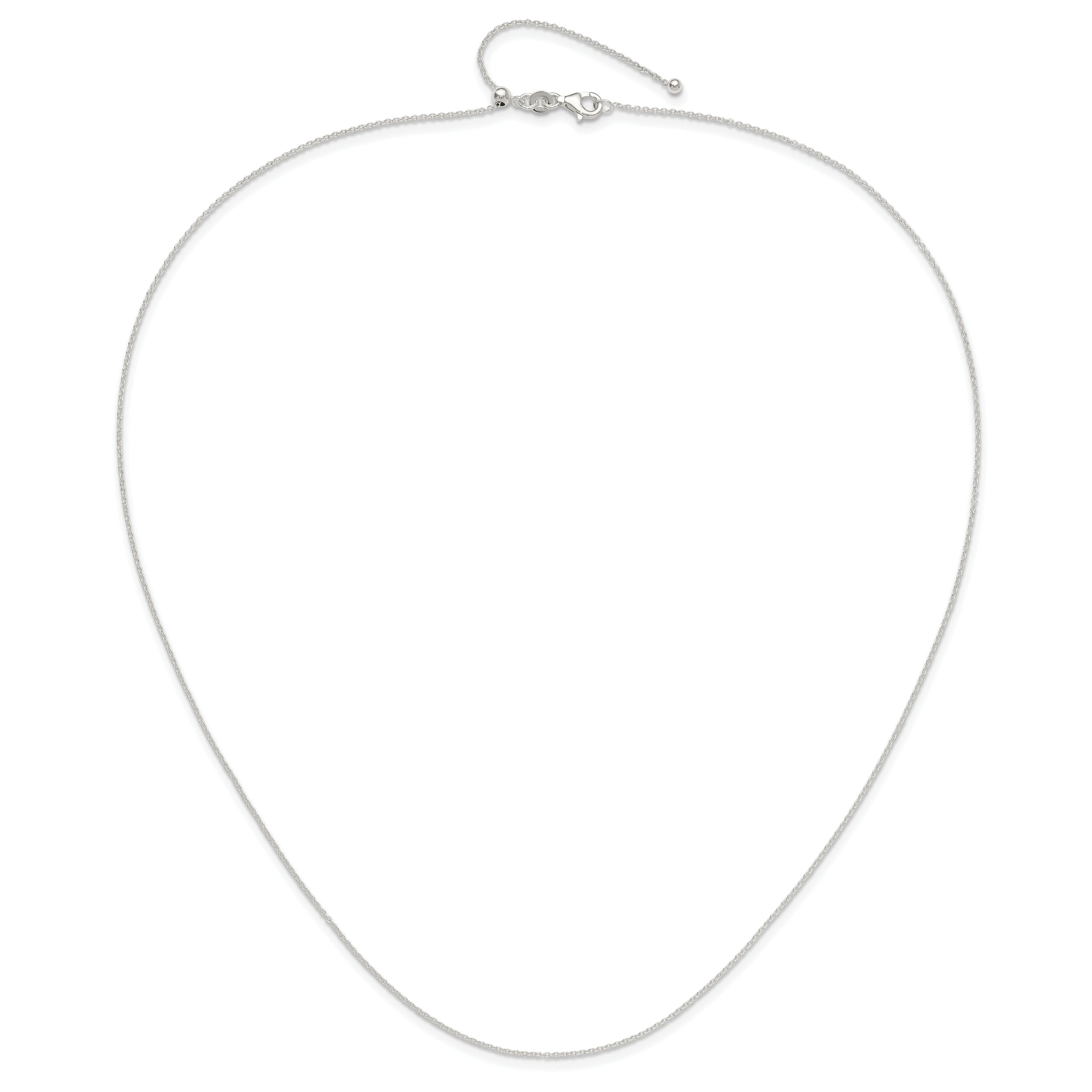 Sterling Silver Polished Adjustable Necklace
