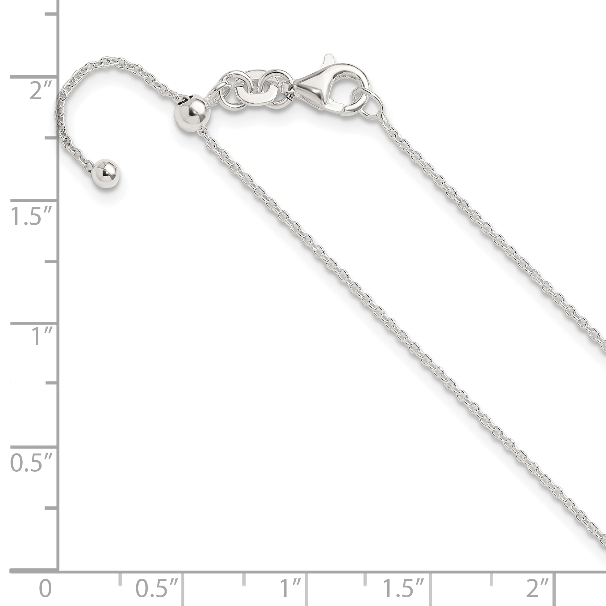 Sterling Silver Polished Adjustable Necklace