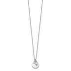 Sterling Silver Rhodium Plated w/1.75in ext. CZ Necklace