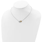Sterling Silver RH-plated Gold-tone CZ Cloud w/Sun 2in ext Necklace