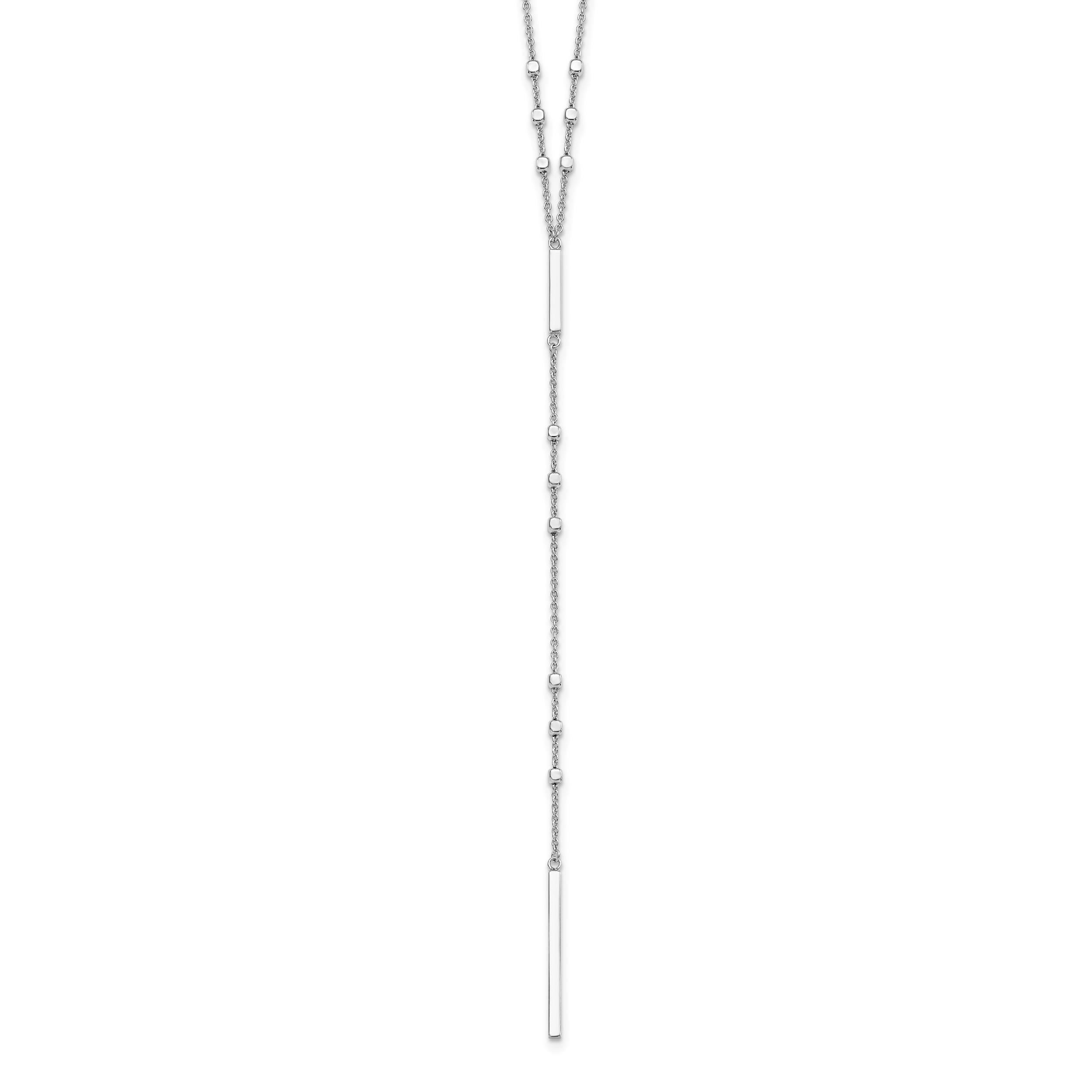 Sterling Silver Rhod-plated Beads/Vertical Bar w/ 1in ext. Y-Necklace Main image