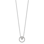 Sterling Silver RH-plated CZ Circle w/1in. Ext. Necklace