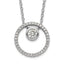 Sterling Silver RH-plated CZ Circle w/1in. Ext. Necklace