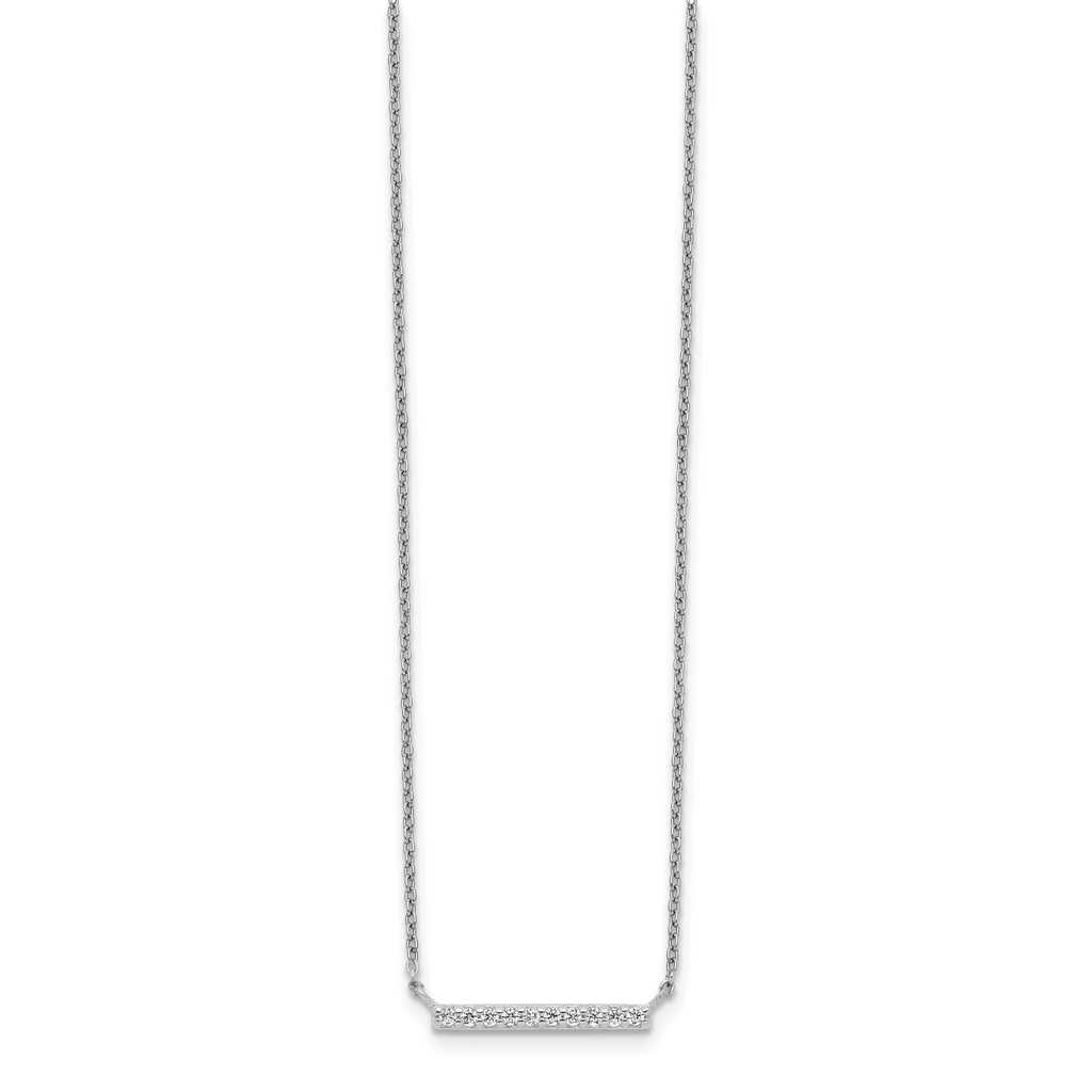 Sterling Silver CZ Bar Necklace