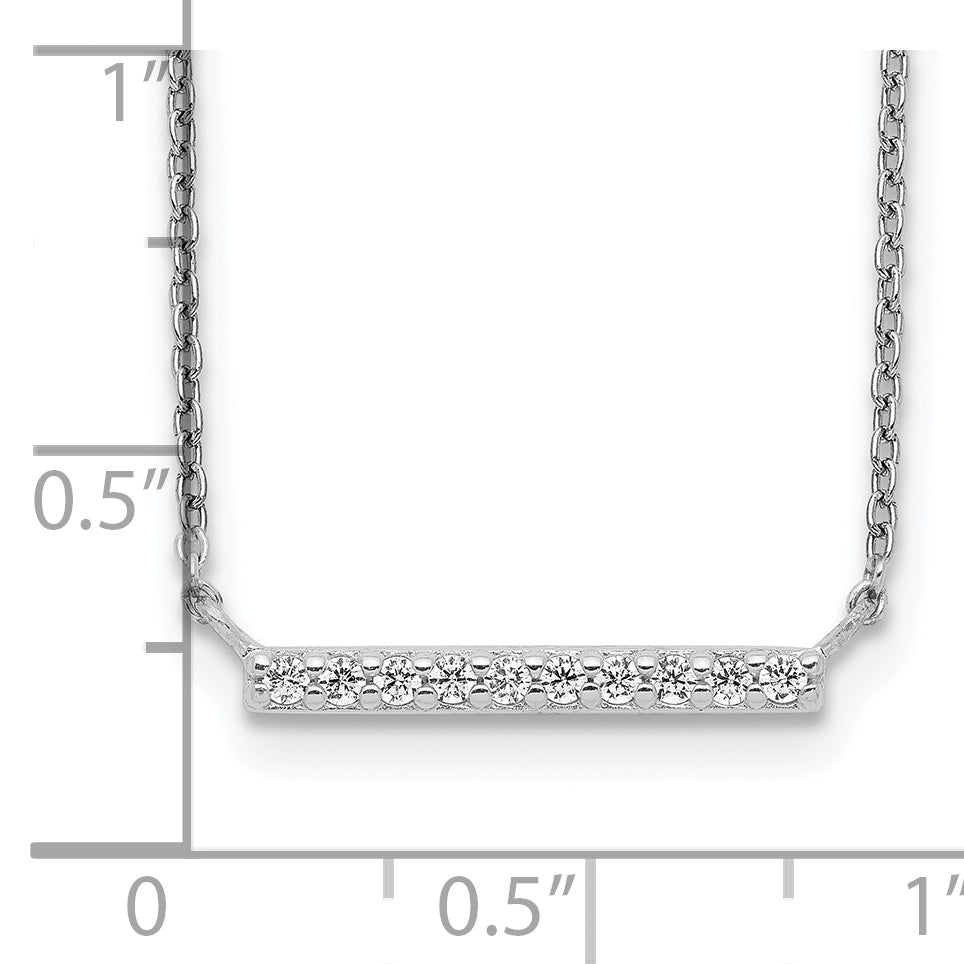 Sterling Silver CZ Bar Necklace