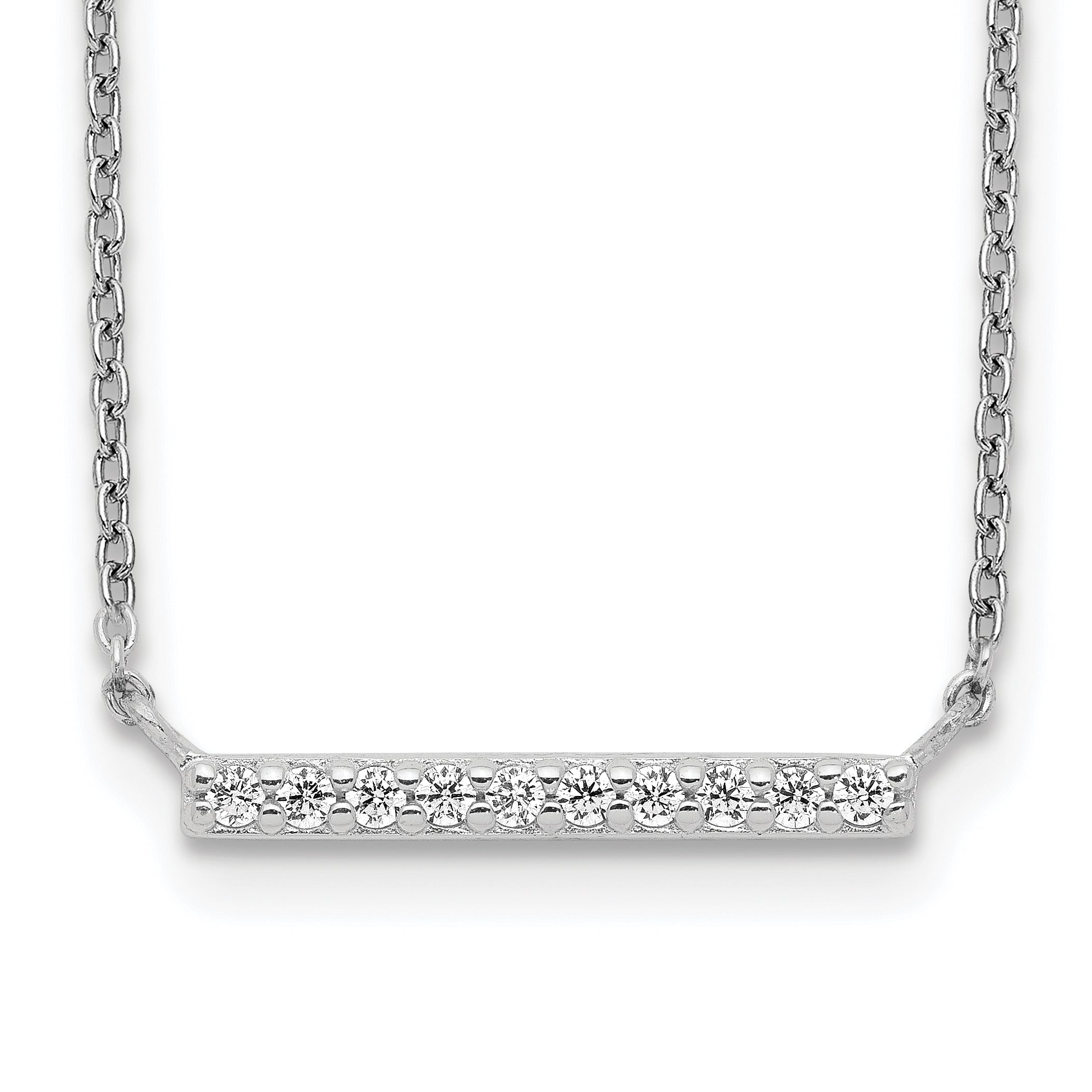 Sterling Silver CZ Bar Necklace Main image
