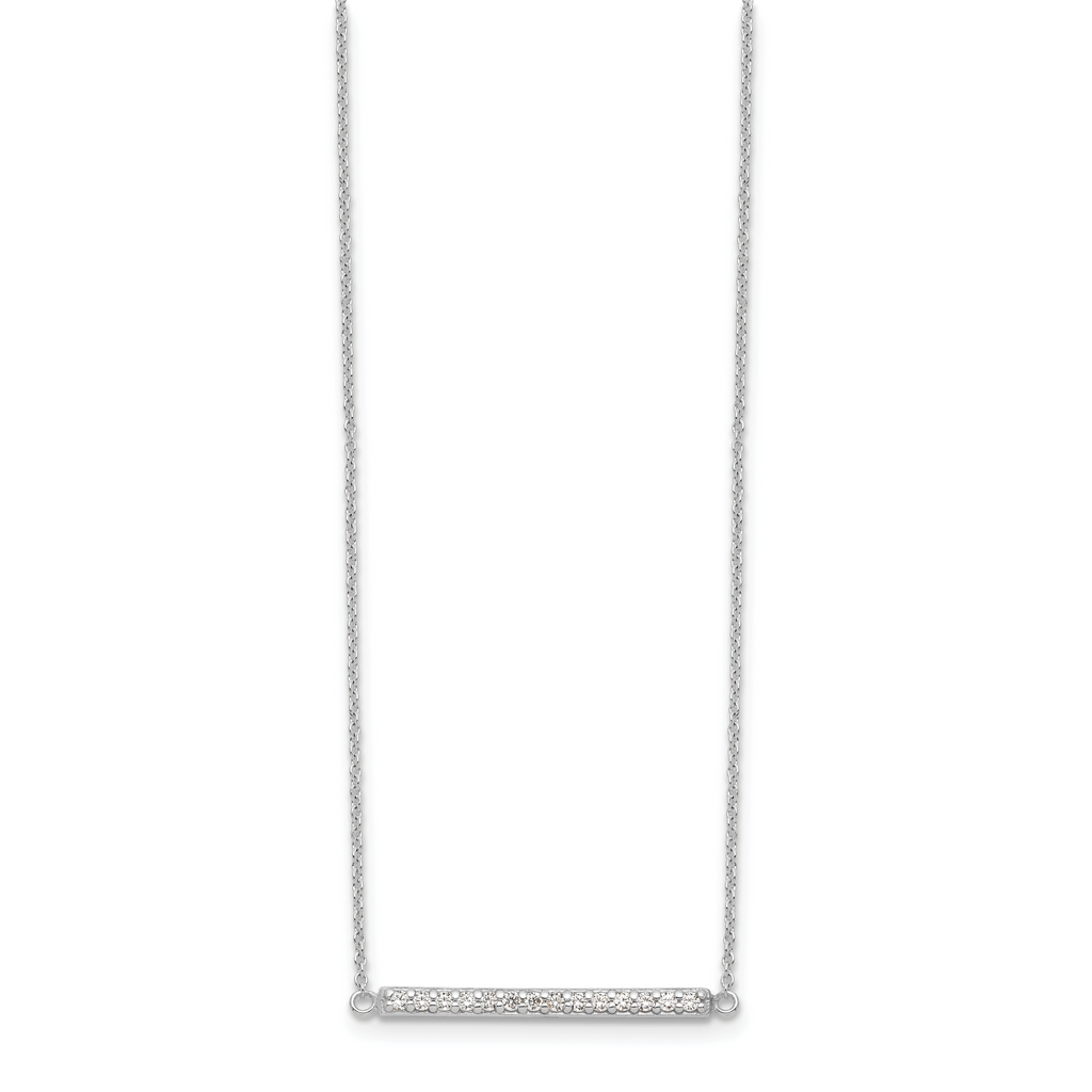 Sterling Silver CZ Bar Necklace
