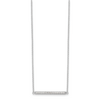 Sterling Silver CZ Bar Necklace