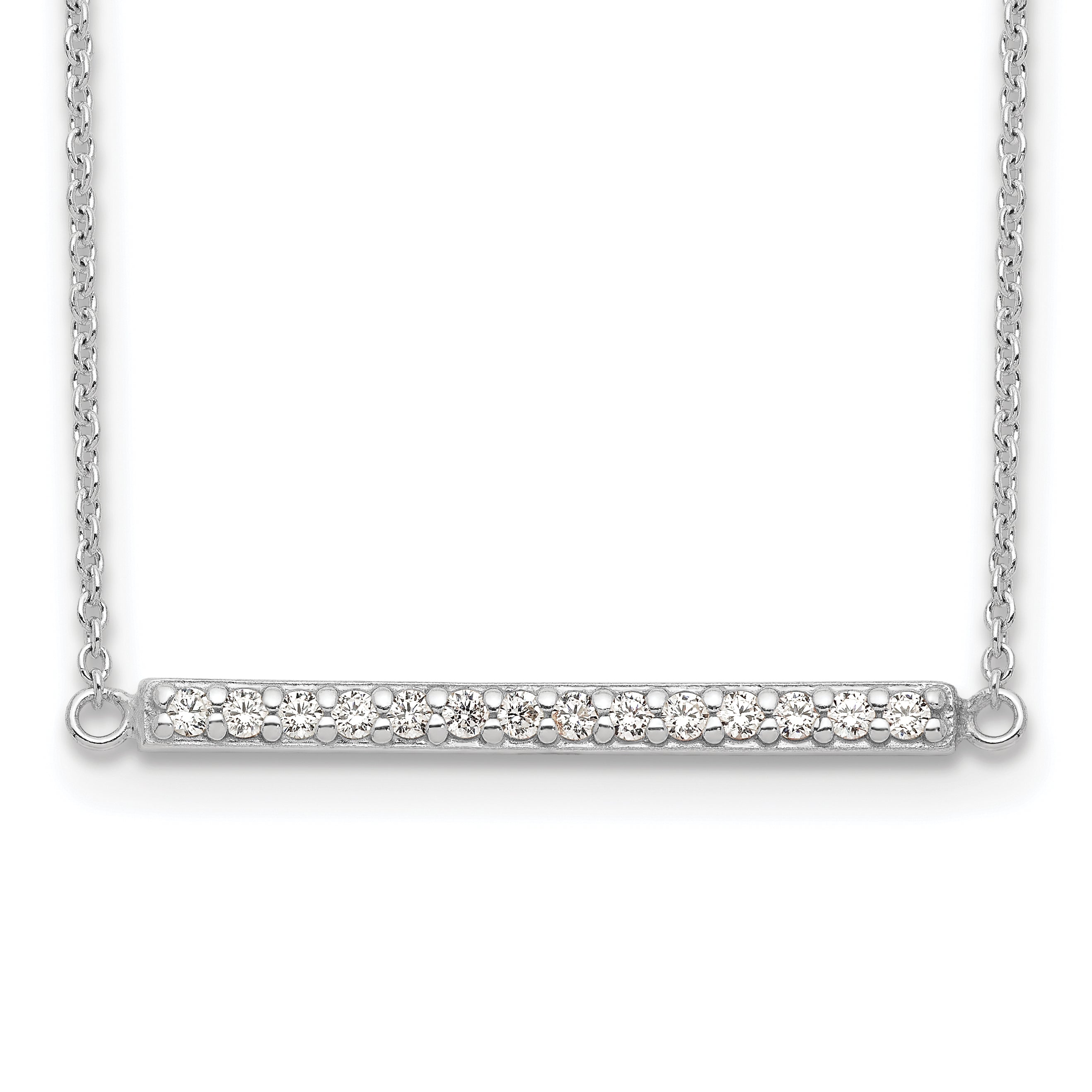 Sterling Silver CZ Bar Necklace Main image