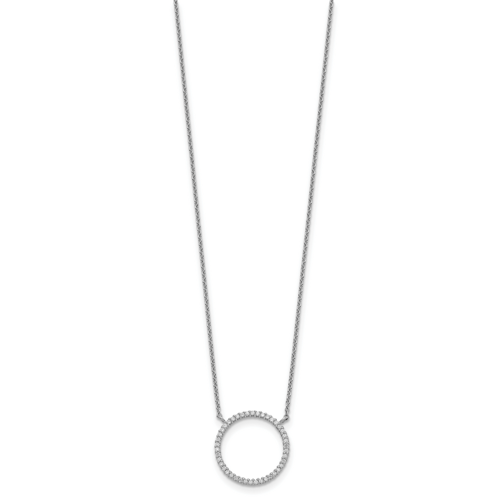 Sterling Silver Circle CZ Necklace