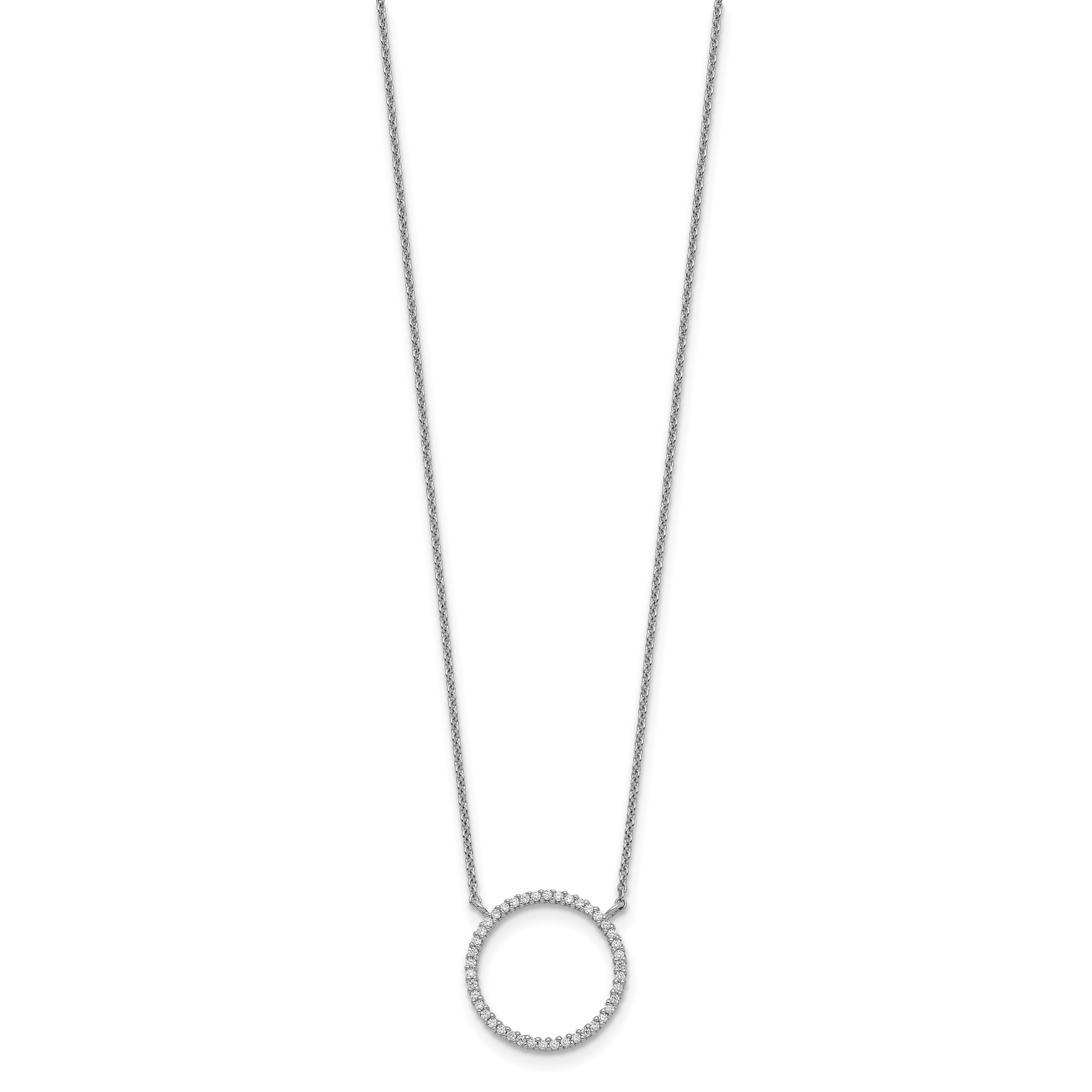 Sterling Silver Circle CZ Necklace