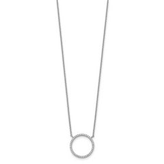 Sterling Silver Circle CZ Necklace