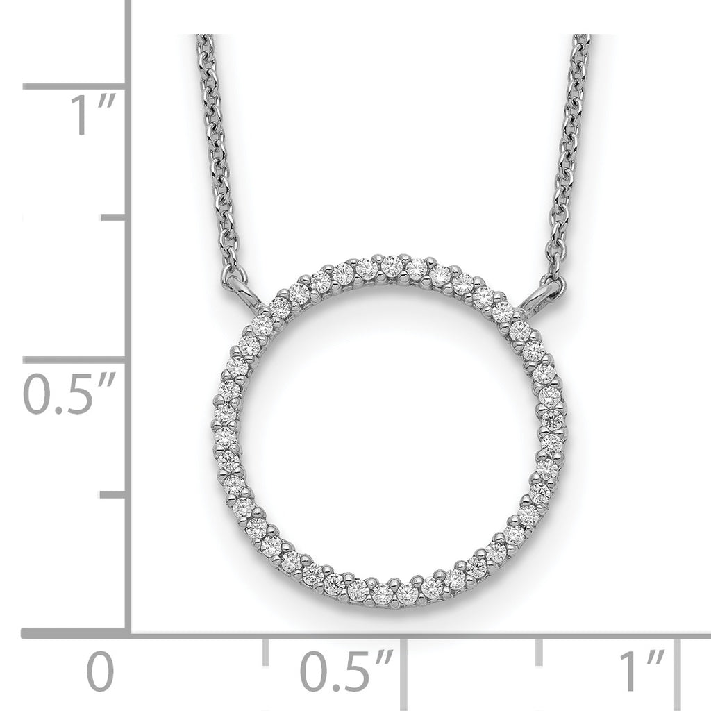 Sterling Silver Circle CZ Necklace