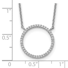 Sterling Silver Circle CZ Necklace