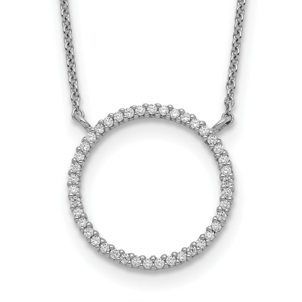 Sterling Silver Circle CZ Necklace
