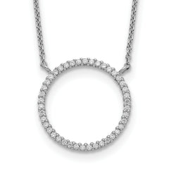 Sterling Silver Circle CZ Necklace