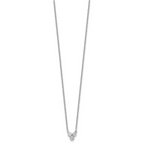 Sterling Silver Rhodium-plated 3-CZ w/ 2in ext Necklace