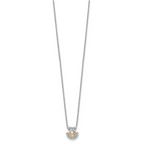 Sterling Silver RH-pltd Gold-tone Moving Pink CZ w/2in ext Necklace