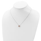 Sterling Silver Rhodium-plated Rose-tone Vibrant CZ 2in ext Necklace