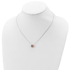Sterling Silver RH-pltd Rose-tone Moving Pink CZ w/2in ext Necklace