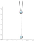 Sterling Silver Rhodium-plated Blue Topaz w/ 2in ext. Y-Necklace