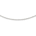 Sterling Silver Polished Hearts Link w/4 in ext Choker