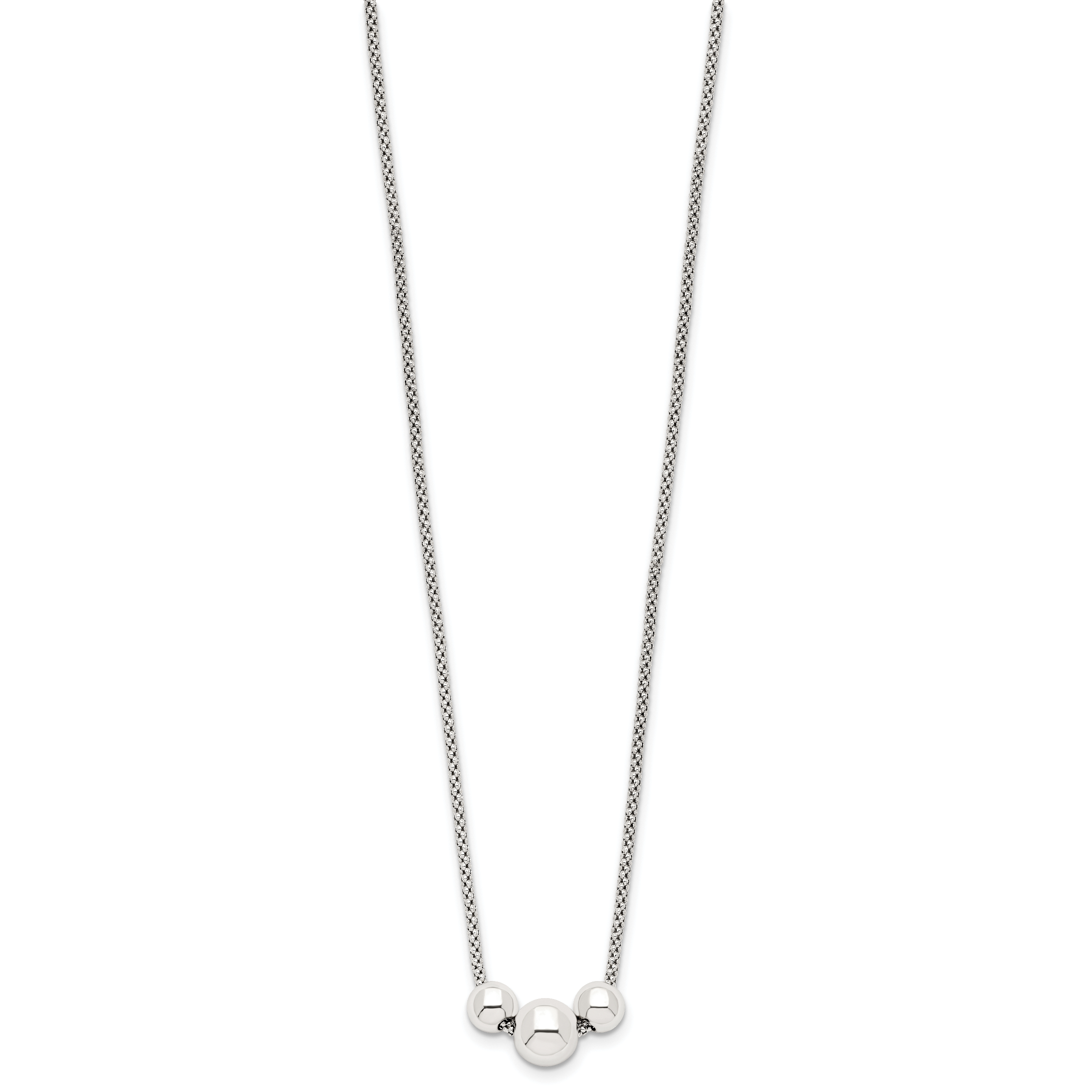 Sterling Silver Polished Bead Fancy Link Necklace Secondary image