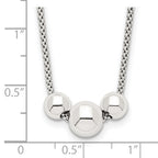 Sterling Silver Polished Bead Fancy Link Necklace
