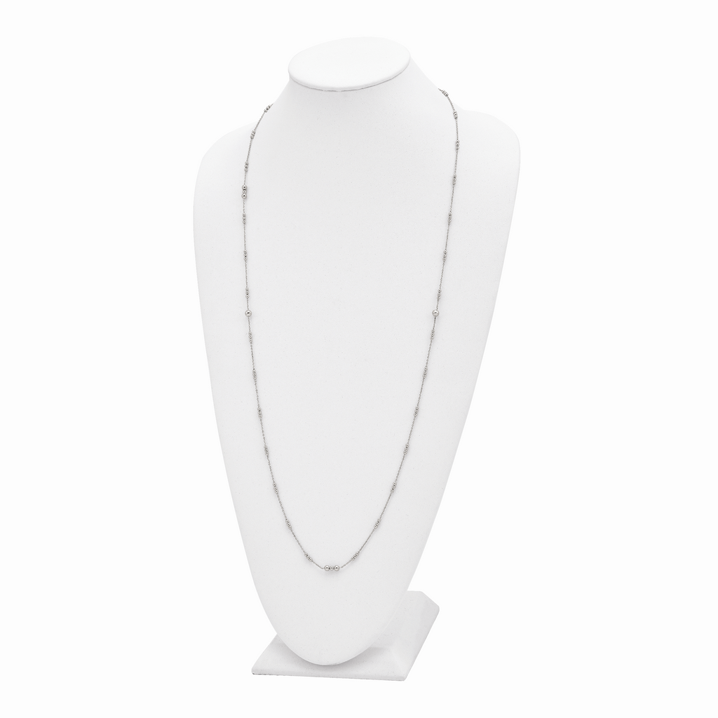 Sterling Silver Polished Beaded Necklace
