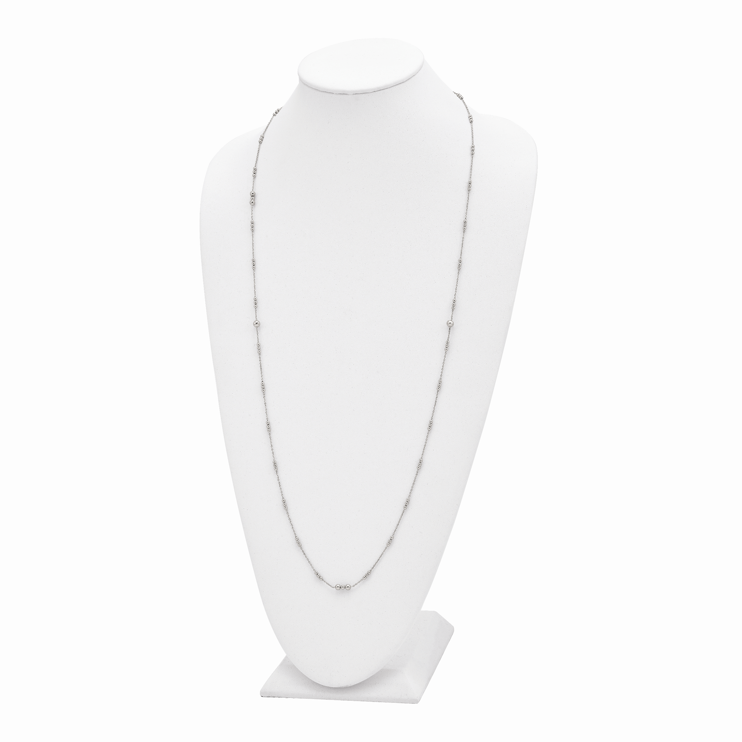 Sterling Silver Polished Beaded Necklace