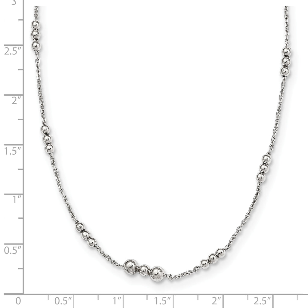 Sterling Silver Polished Beaded Necklace