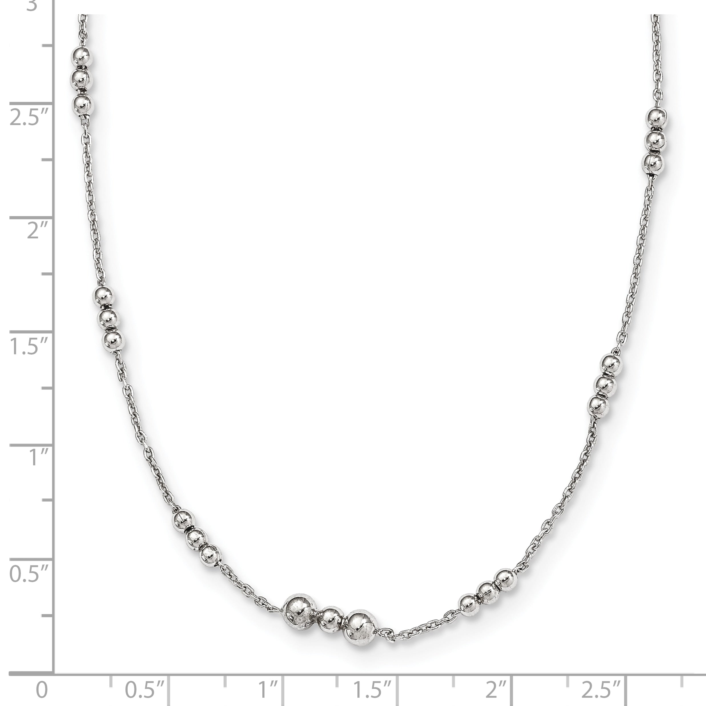 Sterling Silver Polished Beaded Necklace