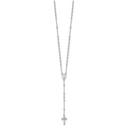 Sterling Silver Beaded Rosary18 inch Necklace with1.25 inch extension