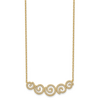 Sophia Jewelers Sterling Silver Gold-Tone CZ Swirl Necklace Unisex