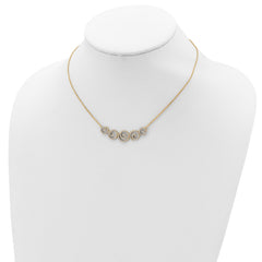 Sophia Jewelers Sterling Silver Gold-Tone CZ Swirl Necklace Unisex