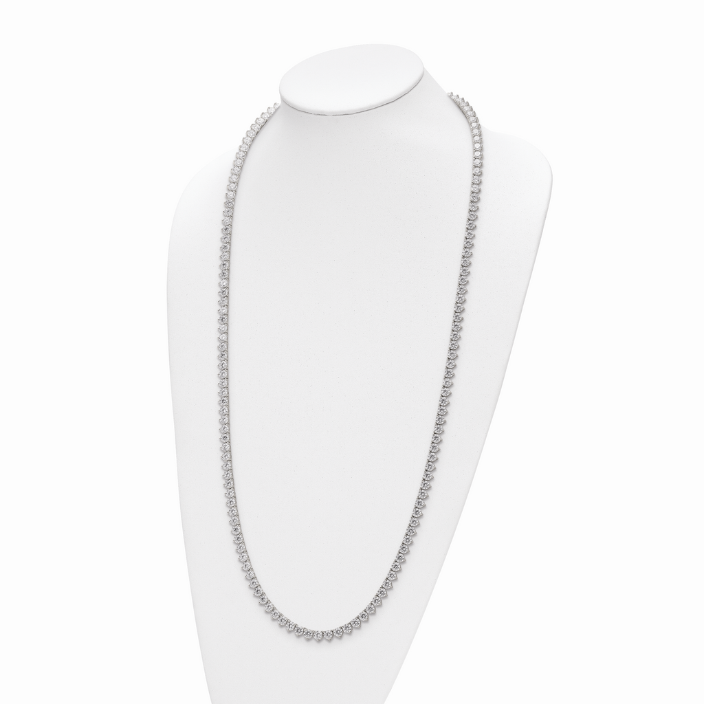 Sophia Jewelers Sterling Silver 36 CZ Riviera Necklace Unisex Elegance