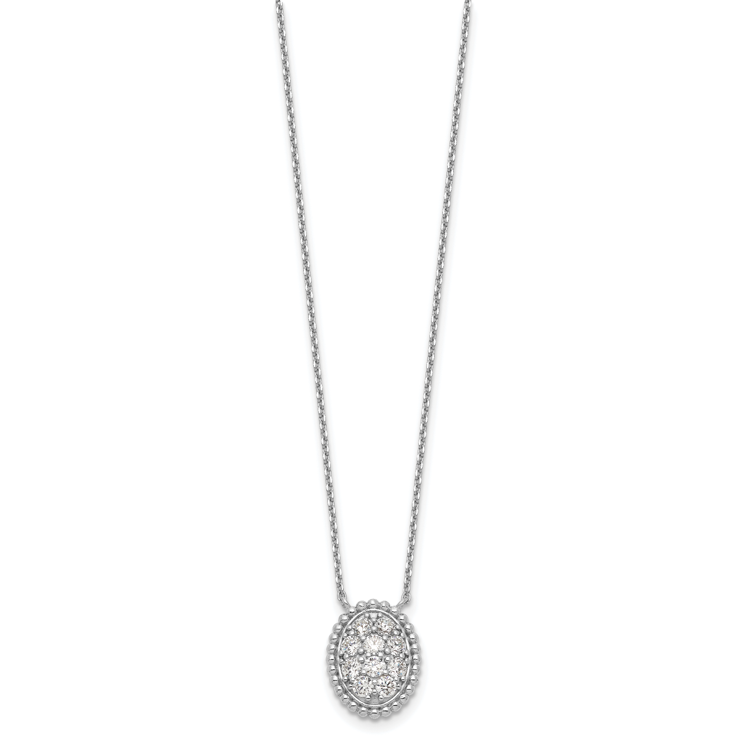 Sophia Jewelers Sterling Silver CZ Unisex 18 Elegant Necklace Secondary image